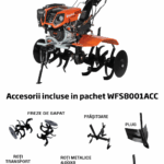 Motocultor Imperio WFS8001, 7 CP, cu far si accesorii