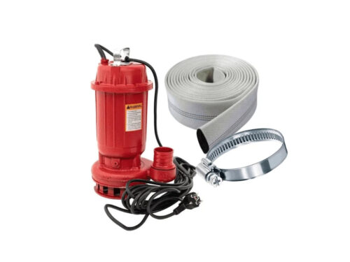 Set Pompa Hazna Apă Murdară 1.1KW WQD10 + Furtun Refulare 2 Toli, 20M