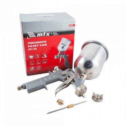 Pistol de vopsit, Mtx 573149, cana metalica 600 ml, duza 1.2, 1.5 si 1.8 mm