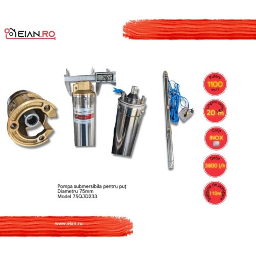 Pompa submersibila pentru put Diametru 75mm Model 75QJD233