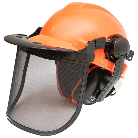 Casca cu viziera protectie din plasa si antifoane