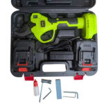 Foarfeca cu acumulator 24V – deschidere 4,5 cm, 2 acumulatori, piatra de ascutit, pila