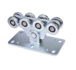 Kit complet poarta autoportanta sarcina 1.000 kg cu sina 6m profil 9.5cm x 8.5cm, grosime 5mm, cu accesorii, 2 x ansamblu cu 8 role Ø67mm - imagine 2