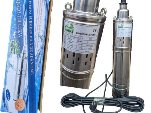 Pompa submersibilă tip Tun, FERMAX 1.1 kW, Debit 3000 litri/h, 2850 rot/min