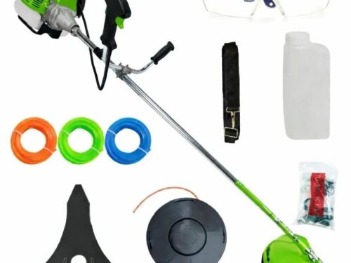 Motocoasă benzină Fresco Power by ItalianTech CMP1545, 8.5 CP, 2T, 58cc, Easy Start, model 2025, verde, 10 accesorii incluse