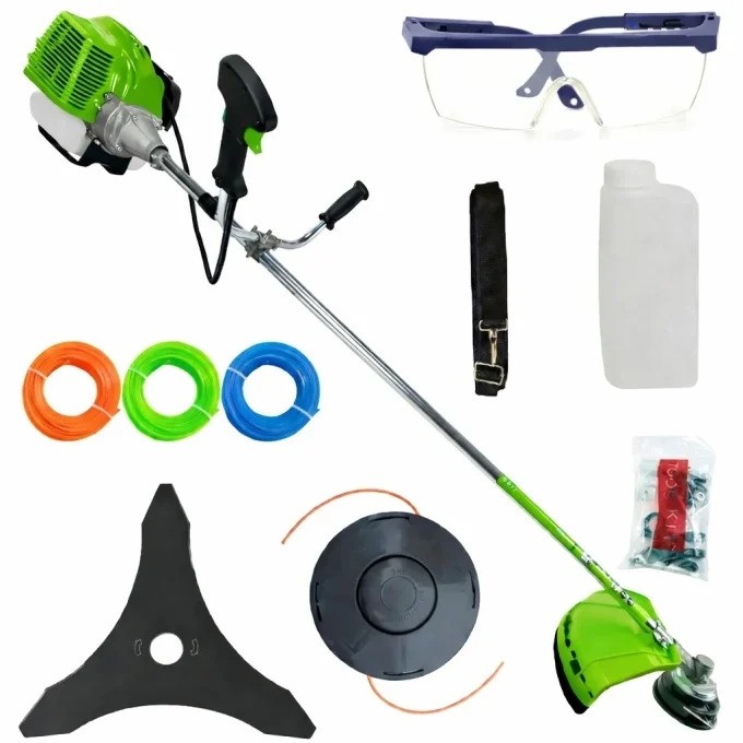 motocositoare cu accesorii campion Motocoasă benzină Fresco Power by ItalianTech CMP1545, 8.5 CP, 2T, 58cc, Easy Start, model 2025, verde, 10 accesorii incluse