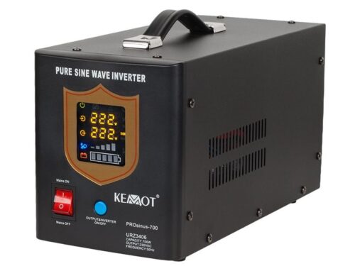 UPS centrală termică Kemot PROsinus 1000, 700W, sinusoidă pură, 12V, funcție încărcare acumulator, URZ3406B