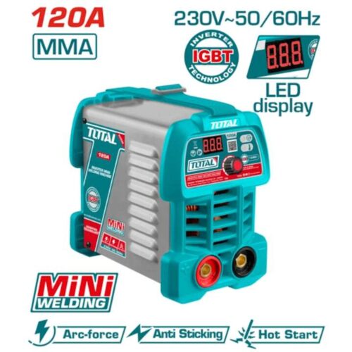 Aparat sudura TOTAL MMA 120A, invertor IGBT, 230V, electrozi 2.5/3.2 mm, LED
