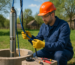 tehnician inspectand o pompa submersibila in put pentru intretinere pompe submersibile