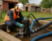 instalare pompa dejectii ferme submersibila pe marginea bazinului - pompe dejecții ferme
