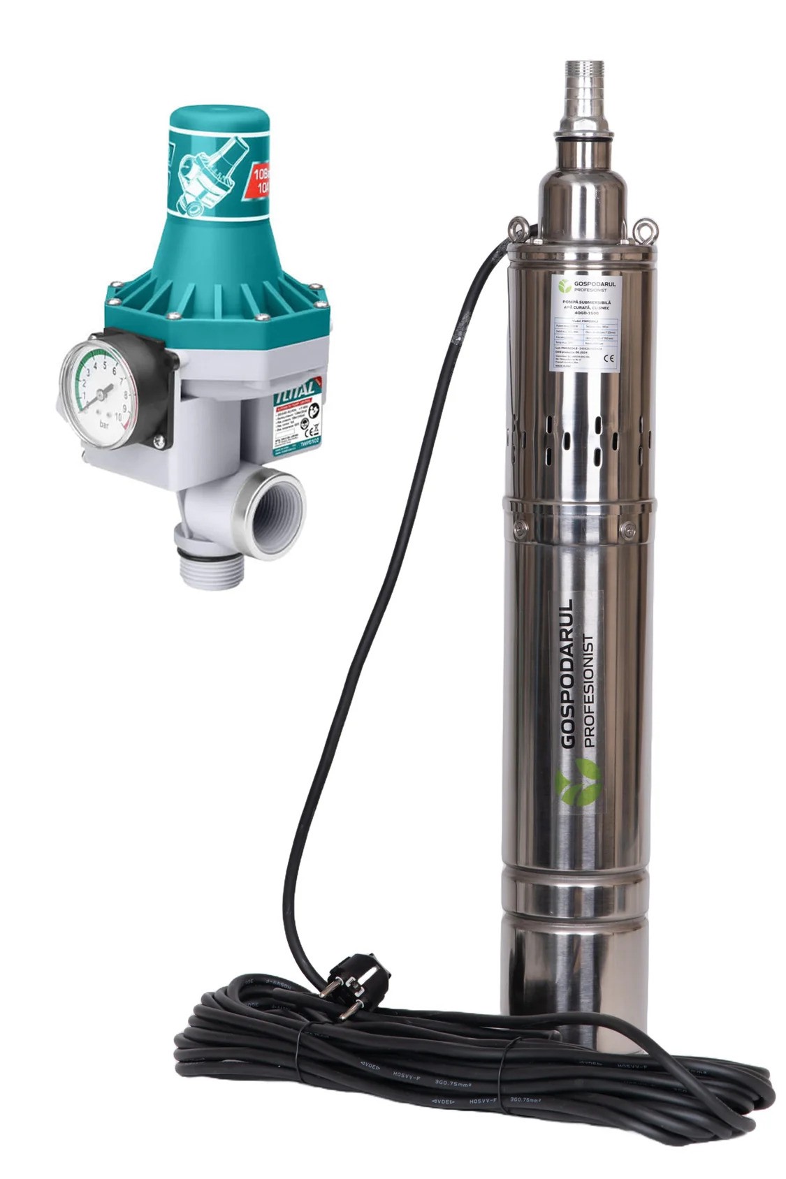 Pompă Submersibilă Gospodarul Profesionist 1500W + Presostat TOTAL Pompă Submersibilă Gospodarul Profesionist 1500W + Presostat TOTAL