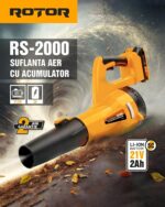 Suflantă Aer pe Acumulator ROTOR RS-2000, 21V/2Ah, 315W, cu Acumulator și Încărcător - imagine 3