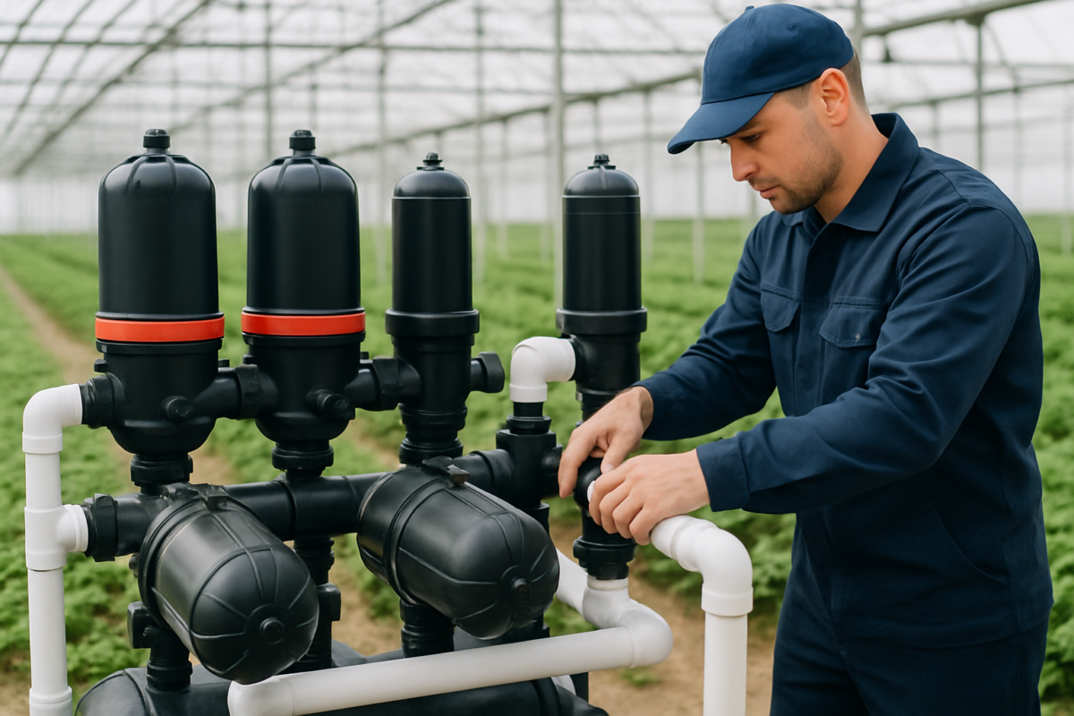 sistem filtrare modulara sere montat pe conducta unei pompe - filtrare modulară sere