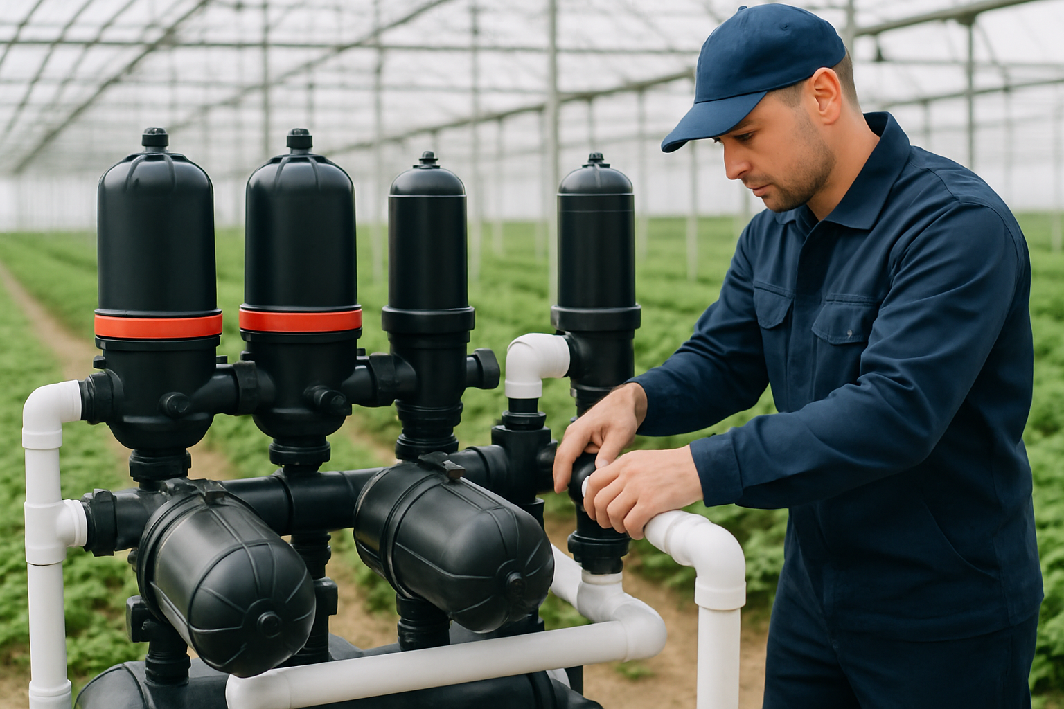sistem filtrare modulara sere montat pe conducta unei pompe - filtrare modulară sere