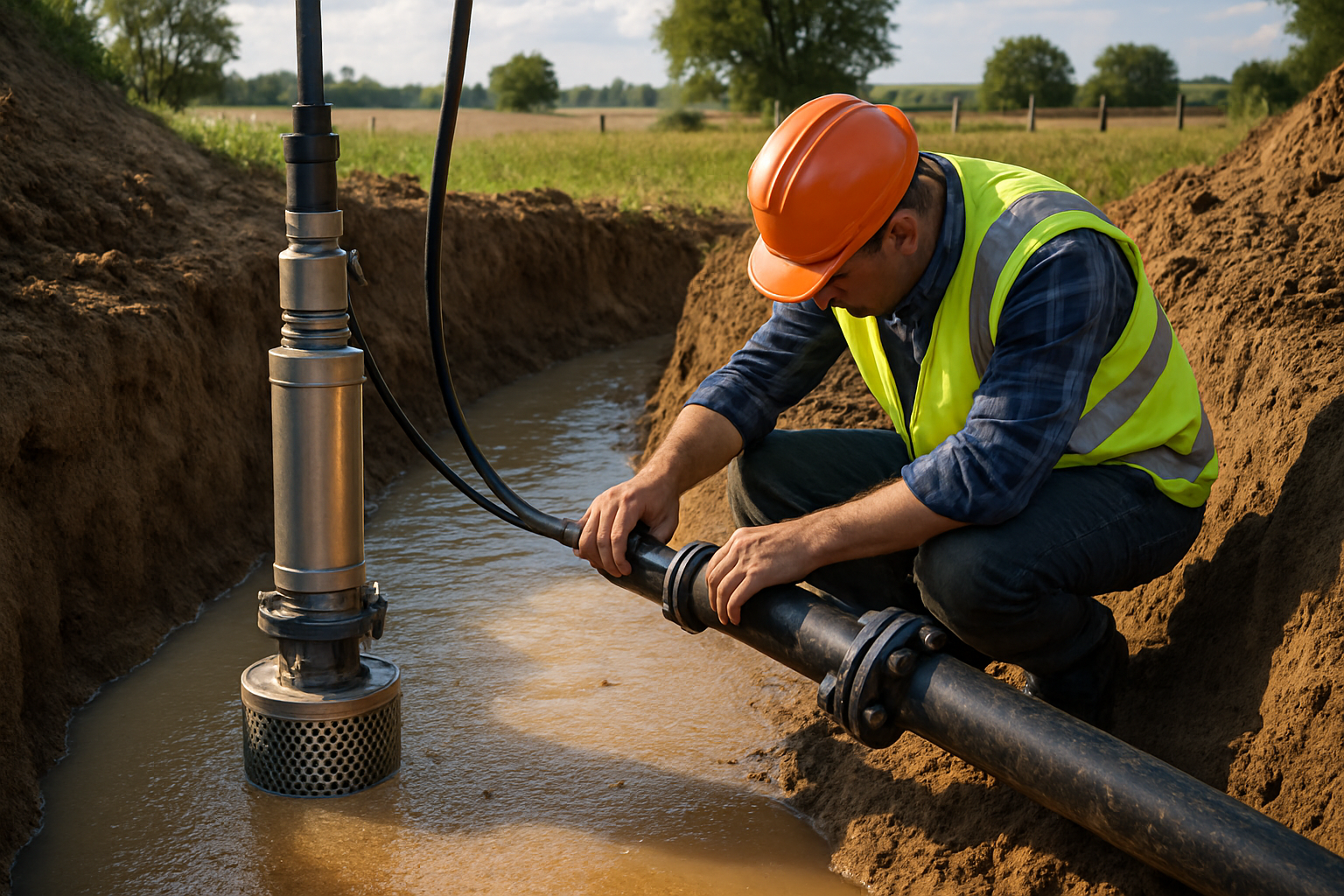 filtru pompa nisip instalat la o pompa submersibila pentru protecția împotriva particulelor de nisip