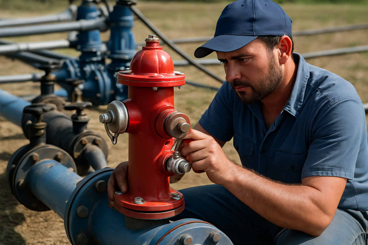 instalare hidranți irigații cu accesorii pompe pentru racordare multipump si distribuție apă