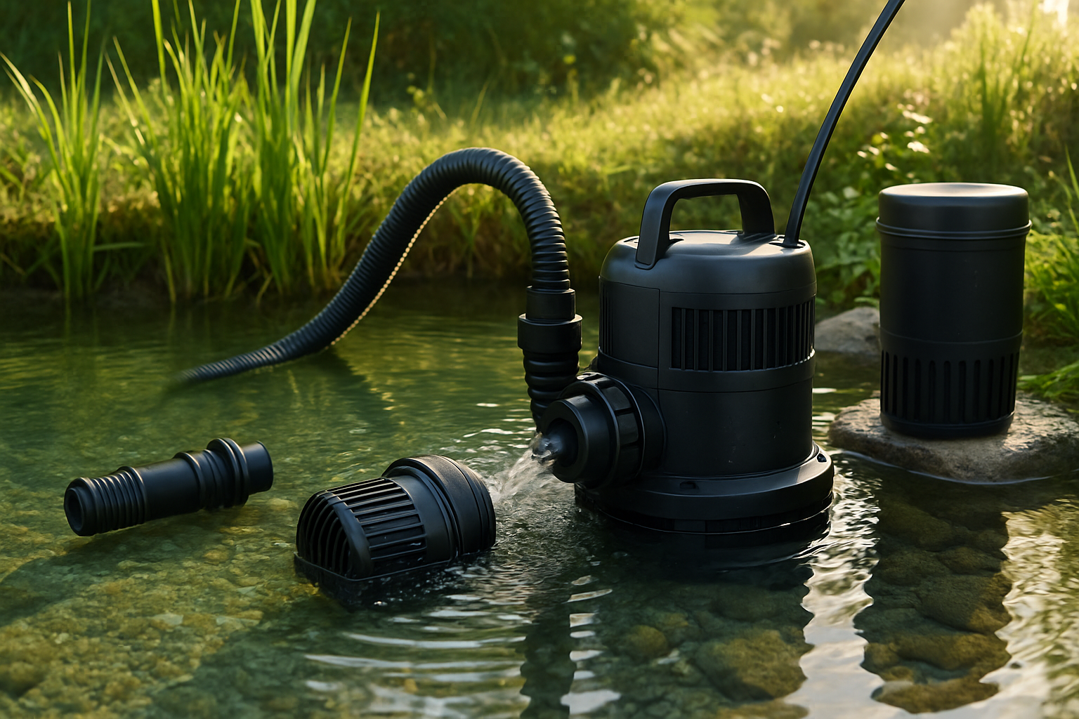 pompa recirculare iaz submersibila intr-un iaz piscicol