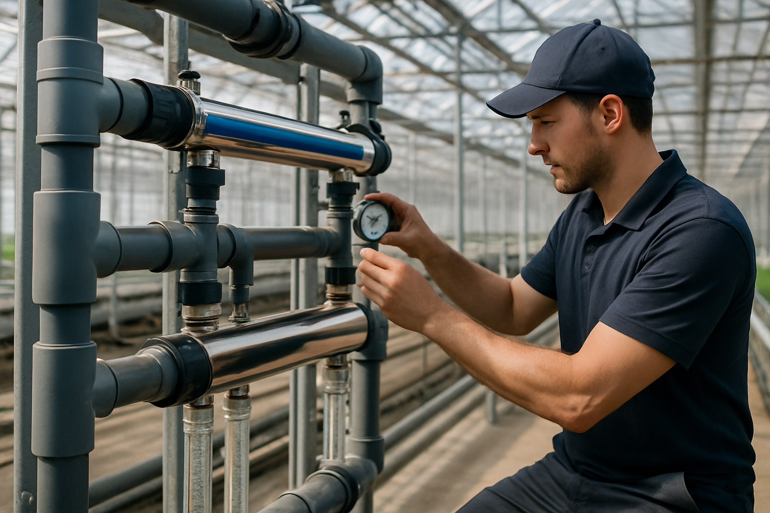 instalatie de recirculare cu filtru UV pentru sere instalat pe conducta principala
