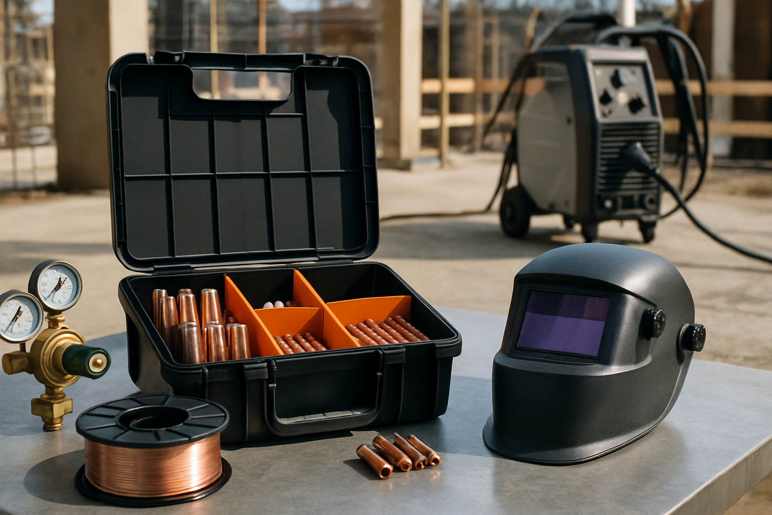 trusa organizata cu piese consumabile sudura mobile pentru kit sudura MIG MAG