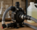 piese pompe îngrășăminte montate pe o pompă de fertilizare lichidă, garnituri PTFE și furtunuri rezistente chimic