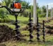 Motoburghiu cu mai multe burghie lângă diametre diferite pentru lucrări în grădină