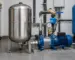 vas de expansiune 100 L inox montat într-o instalație de hidrofor
