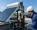Instalație solară termică cu pompă de ridicare presiune și conducte de circulație
