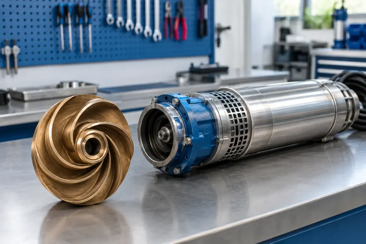 Turbina din bronz și componentele unei pompe submersibile SKM100-SKM200