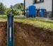Pompa submersibilă 75QJD328 instalată într-un puț forat pentru alimentare cu apă