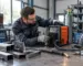 aparat de sudură invertor folosit pentru reparații și montaj într-un atelier metalic