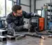 aparat de sudură invertor folosit pentru reparații și montaj într-un atelier metalic