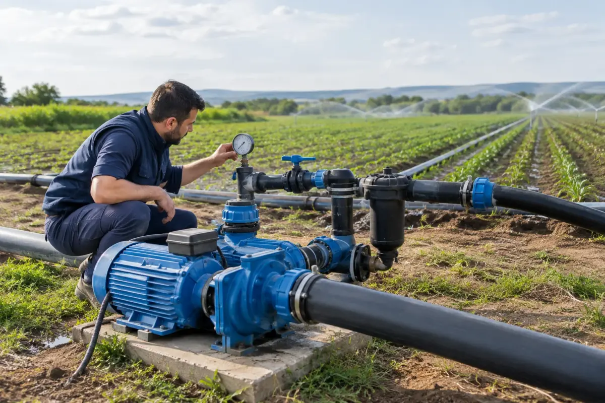 Dimensionarea unei pompe de irigații într-un sistem agricol cu conducte și echipamente de udare