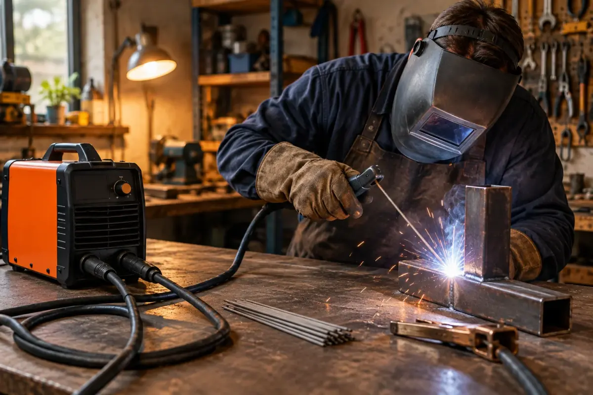 Aparat de sudură MMA pentru reparații metalice într-un atelier