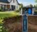 Pompă submersibilă cu presostat instalată pentru alimentarea automată cu apă în gospodărie