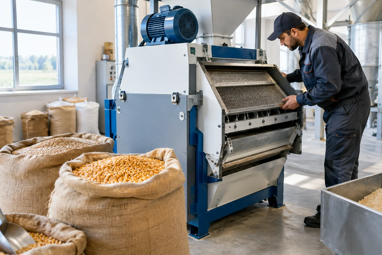 Moara electrică cu ciocănele folosită pentru măcinarea cerealelor și a porumbului
