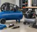 Compresor de aer pe curea și compresor compact într-un atelier